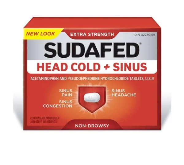 Sudafed Cabeza Resfriado y Sinusitis 