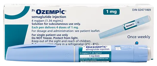 Ozempic semaglutide injection pens and box